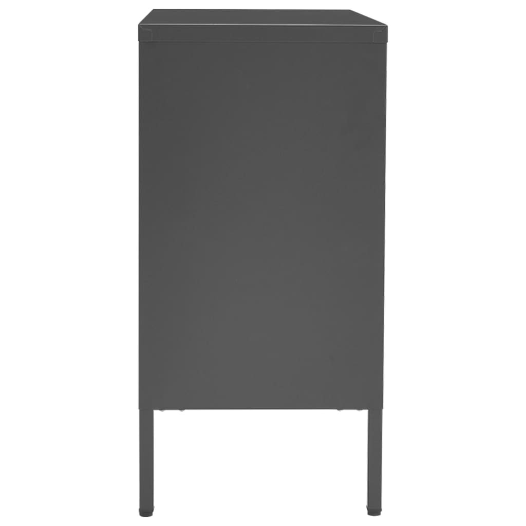 Sideboard Anthrazit 75x35x70 cm Stahl und Hartglas - Pazzar.ch