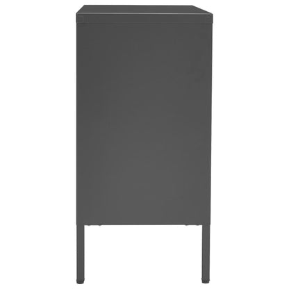 Sideboard Anthrazit 75x35x70 cm Stahl und Hartglas - Pazzar.ch