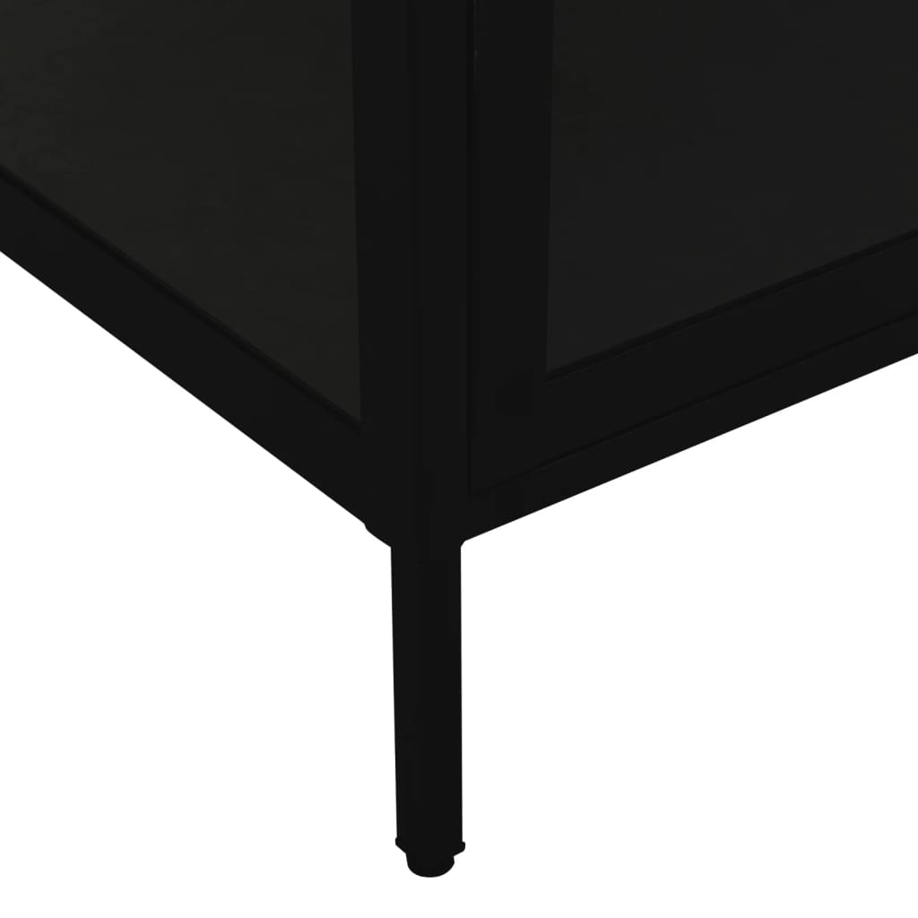 Vitrine Schwarz 90x40x180 cm Stahl und Gehärtetes Glas - Pazzar.ch