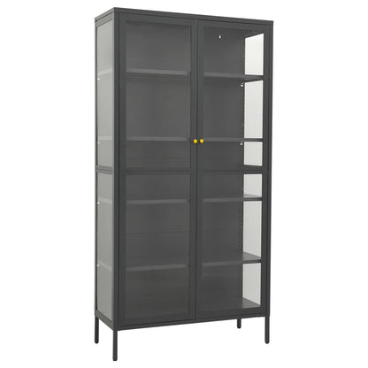 Vitrine Anthrazit 90x40x180 cm Stahl und Gehärtetes Glas - Pazzar.ch