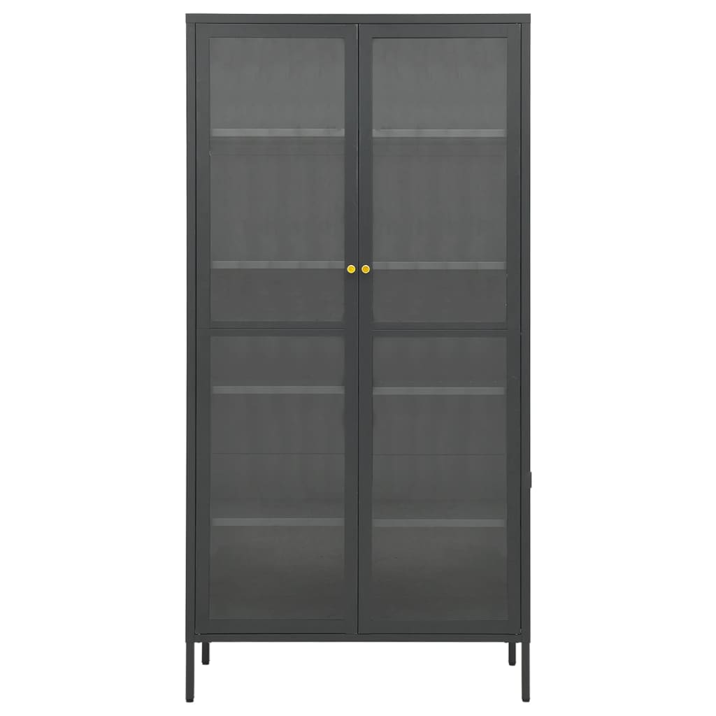 Vitrine Anthrazit 90x40x180 cm Stahl und Gehärtetes Glas - Pazzar.ch