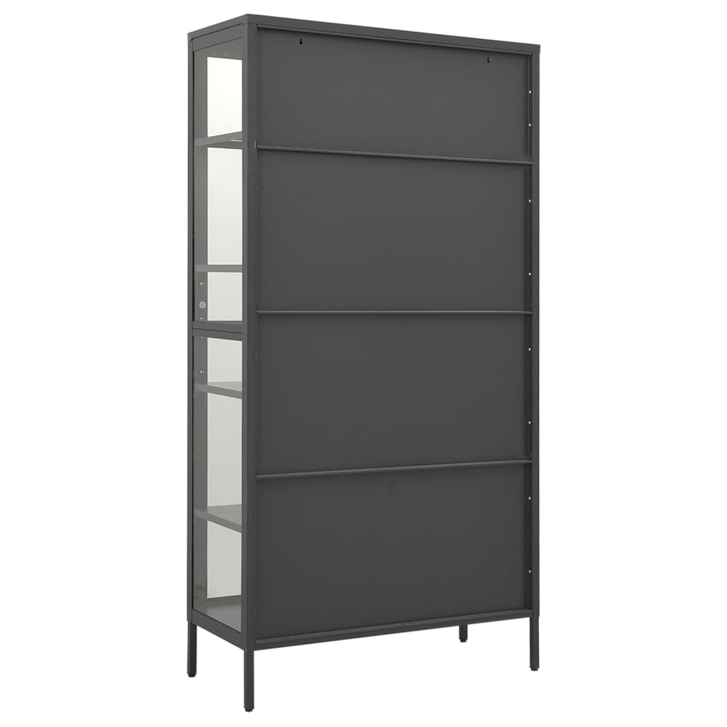 Vitrine Anthrazit 90x40x180 cm Stahl und Gehärtetes Glas - Pazzar.ch