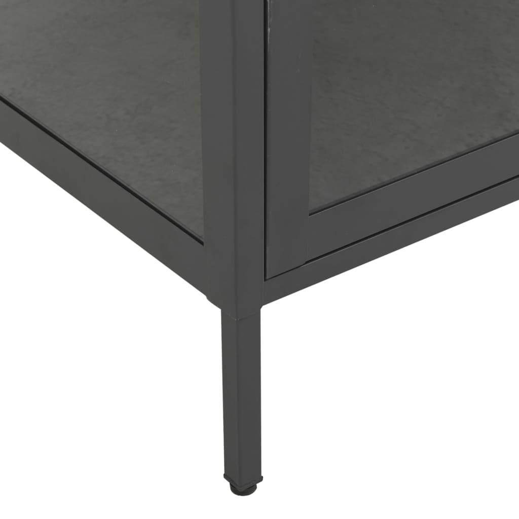 Vitrine Anthrazit 90x40x180 cm Stahl und Gehärtetes Glas - Pazzar.ch
