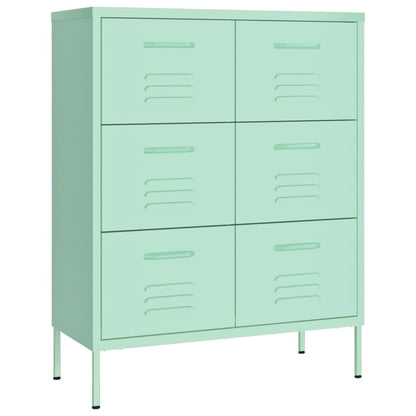 Schubladenschrank Minzgrün 80x35x101,5 cm Stahl - Pazzar.ch