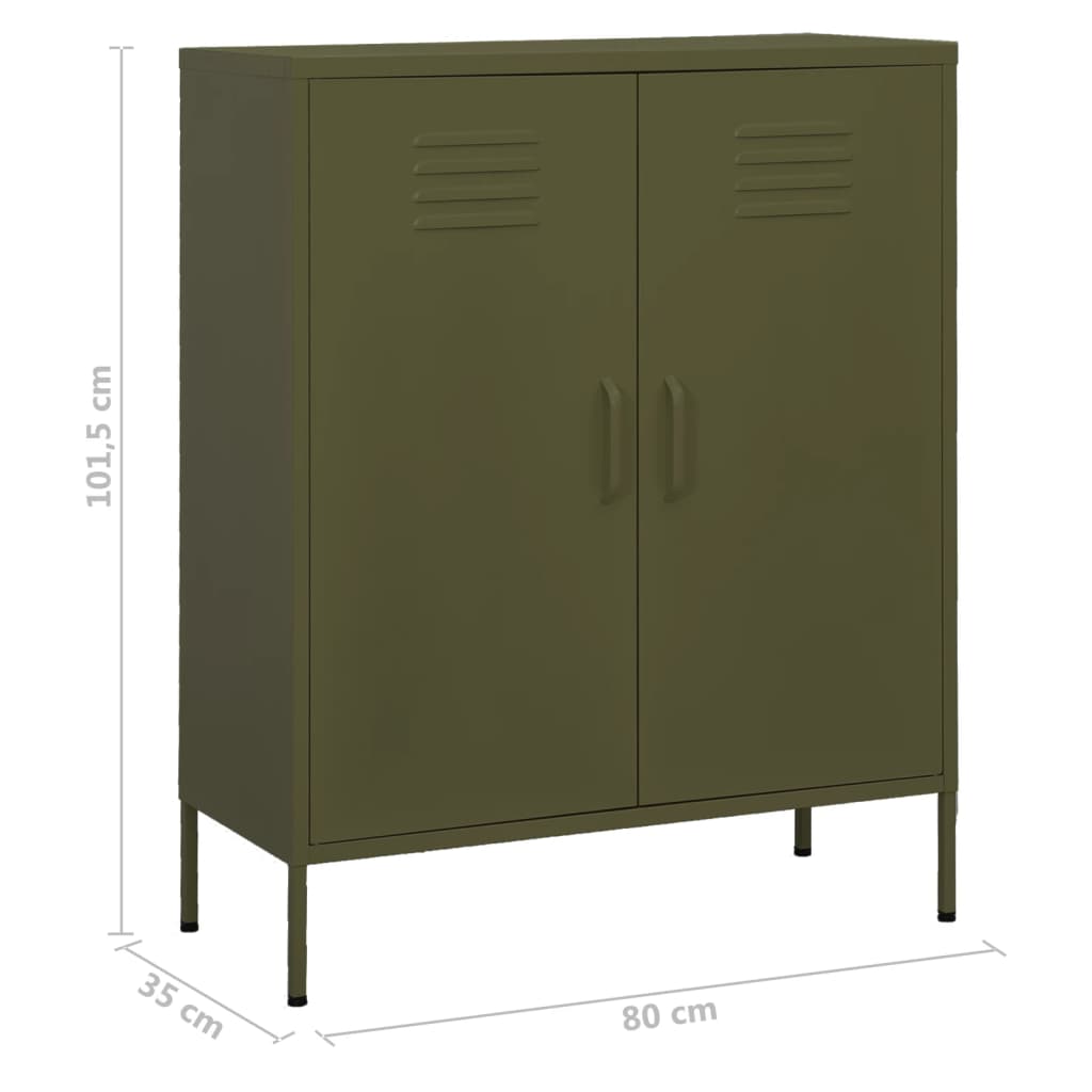 Lagerschrank Olivgrün 80x35x101,5 cm Stahl - Pazzar.ch
