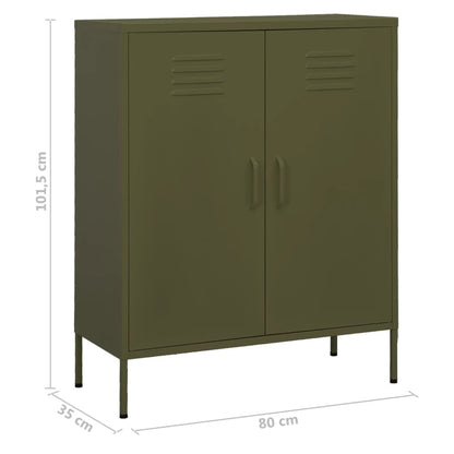 Lagerschrank Olivgrün 80x35x101,5 cm Stahl - Pazzar.ch
