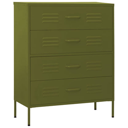 Kommode Olivgrün 80x35x101,5 cm Stahl - Pazzar.ch