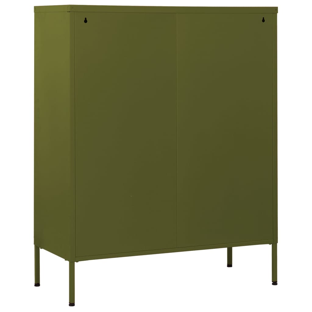 Kommode Olivgrün 80x35x101,5 cm Stahl - Pazzar.ch