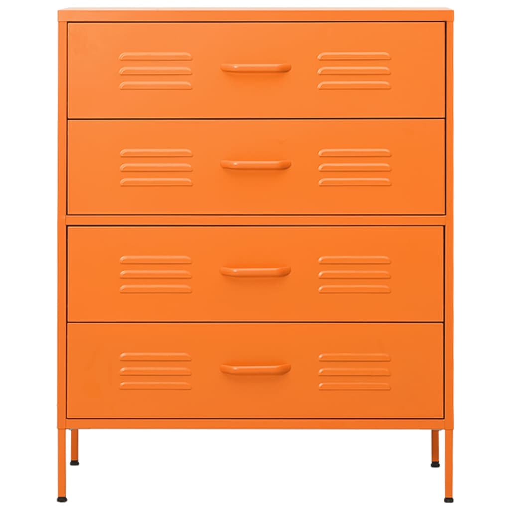 Kommode Orange 80x35x101,5 cm Stahl - Pazzar.ch