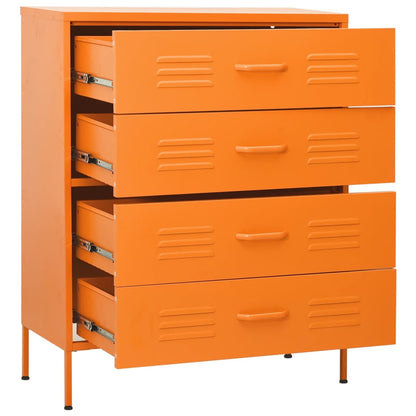 Kommode Orange 80x35x101,5 cm Stahl - Pazzar.ch