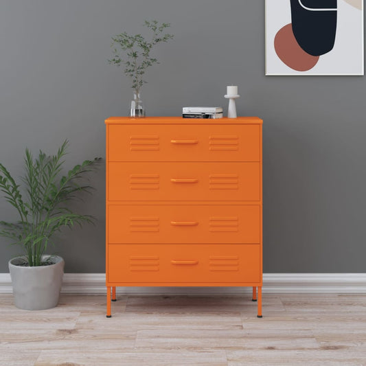 Kommode Orange 80x35x101,5 cm Stahl - Pazzar.ch