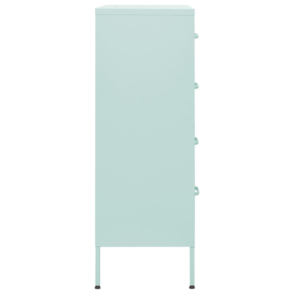Kommode Minzgrün 80x35x101,5 cm Stahl - Pazzar.ch