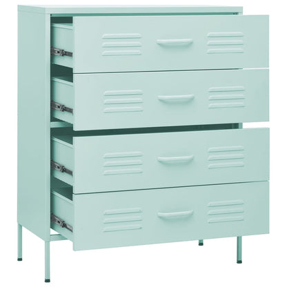 Kommode Minzgrün 80x35x101,5 cm Stahl - Pazzar.ch