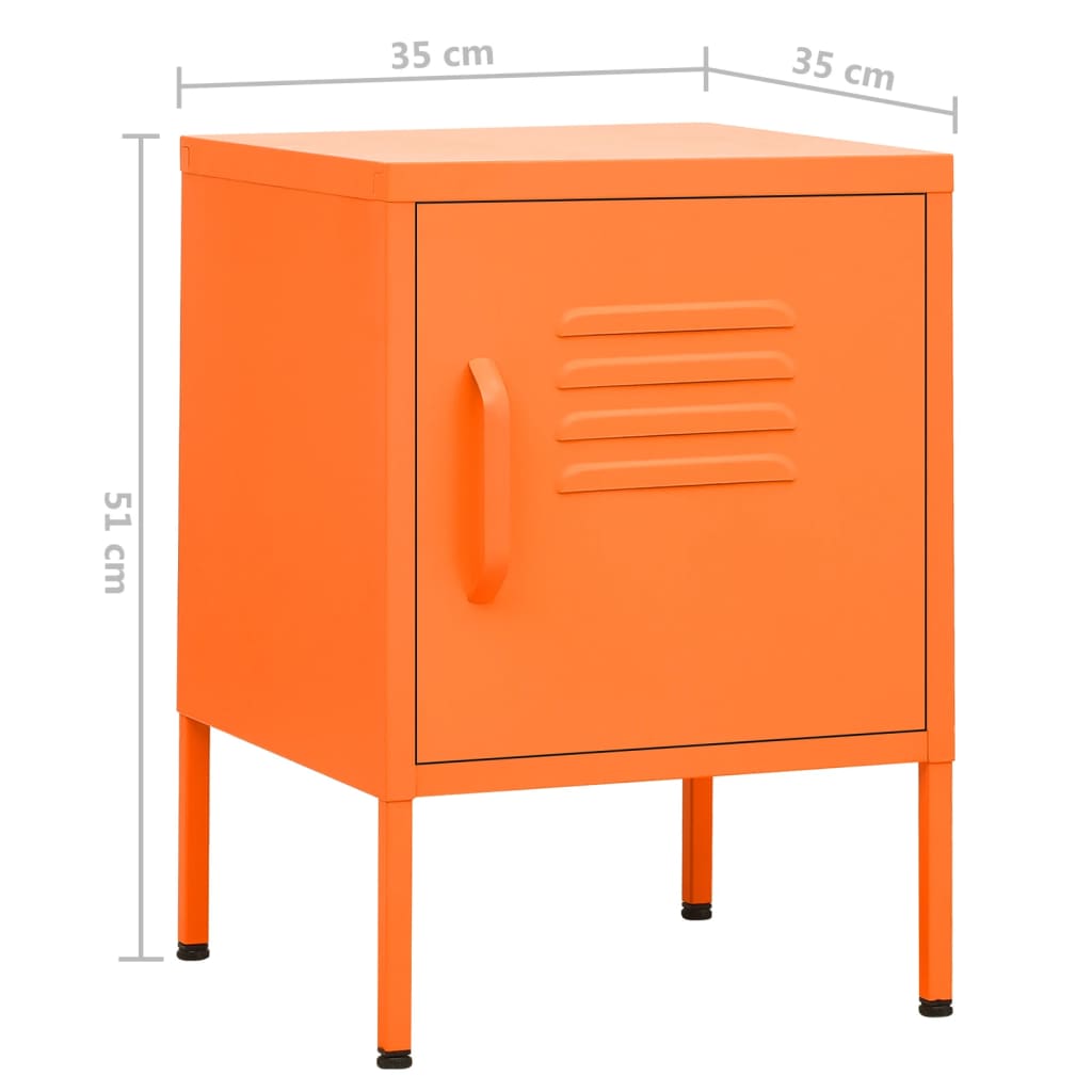Nachttisch Orange 35x35x51 cm Stahl - Pazzar.ch