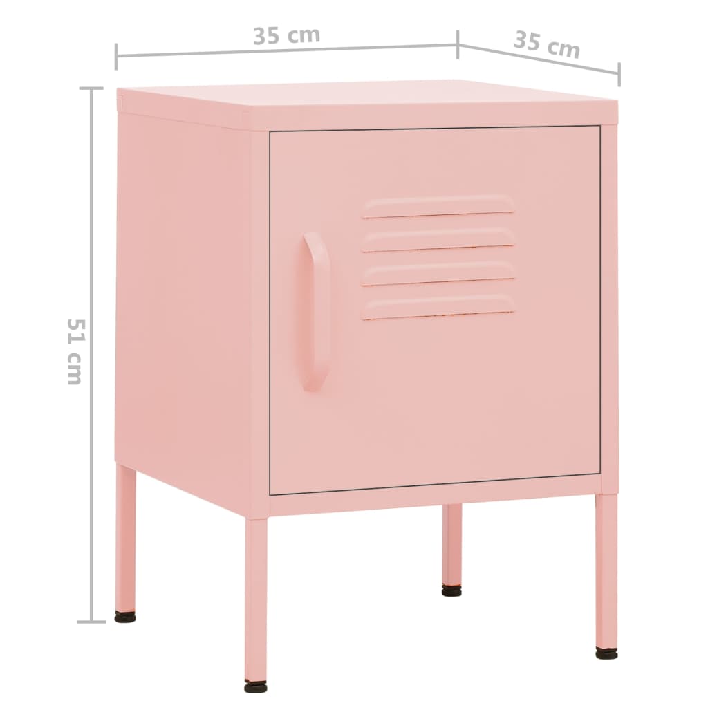 Nachttisch Rosa 35x35x51 cm Stahl - Pazzar.ch