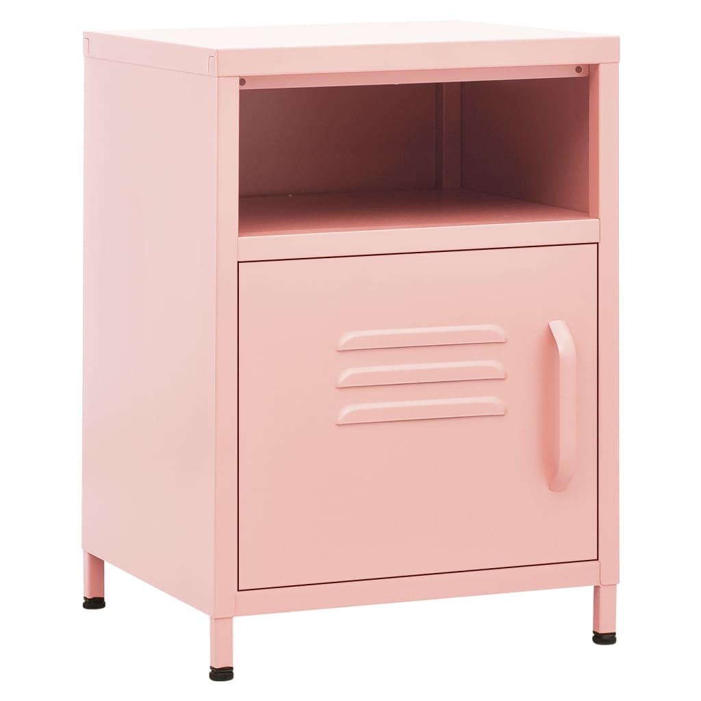 Nachttisch Rosa 35x35x51 cm Stahl - Pazzar.ch
