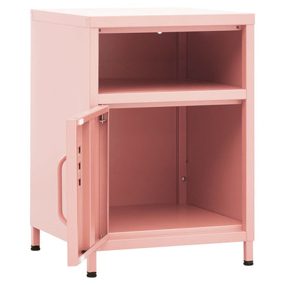 Nachttisch Rosa 35x35x51 cm Stahl - Pazzar.ch