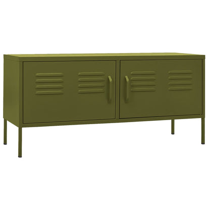 TV-Schrank Olivgrün 105x35x50 cm Stahl - Pazzar.ch
