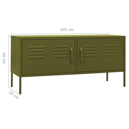 TV-Schrank Olivgrün 105x35x50 cm Stahl - Pazzar.ch