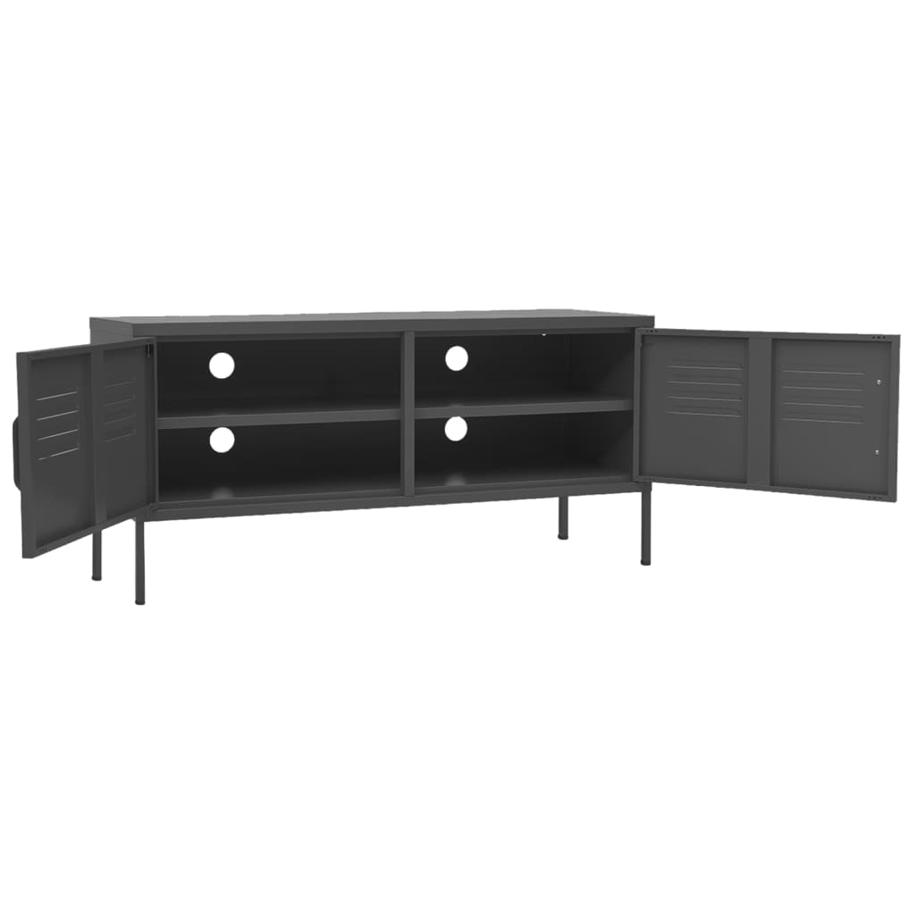 TV-Schrank Anthrazit 105x35x50 cm Stahl - Pazzar.ch