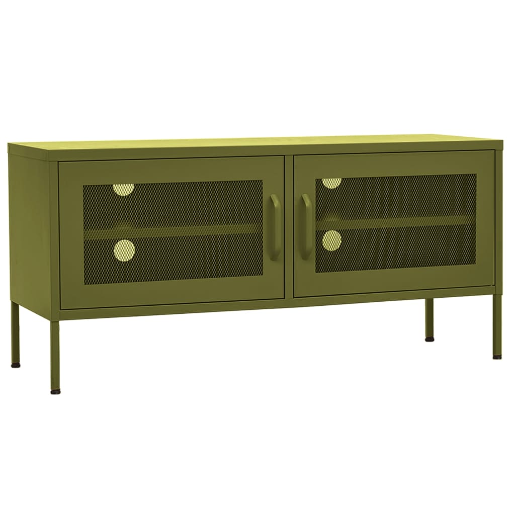 TV-Schrank Olivgrün 105x35x50 cm Stahl - Pazzar.ch