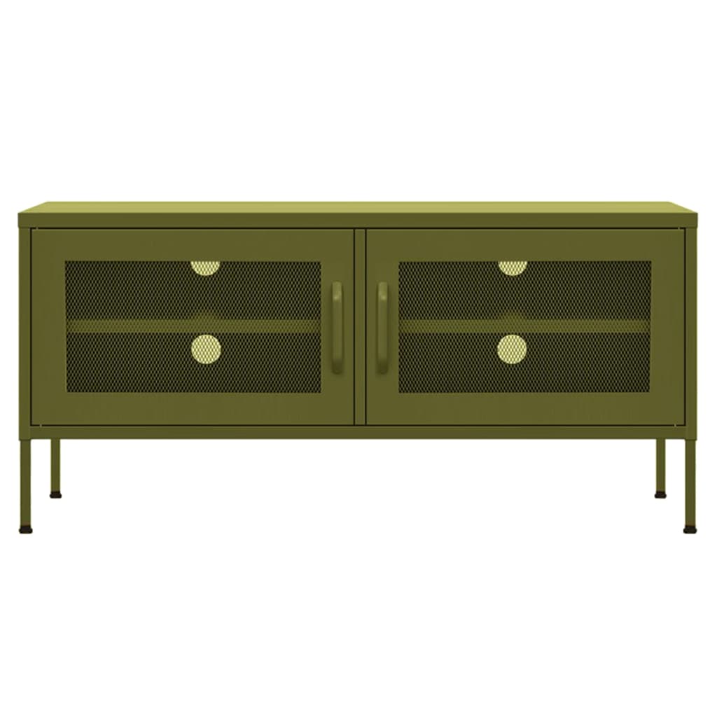 TV-Schrank Olivgrün 105x35x50 cm Stahl - Pazzar.ch