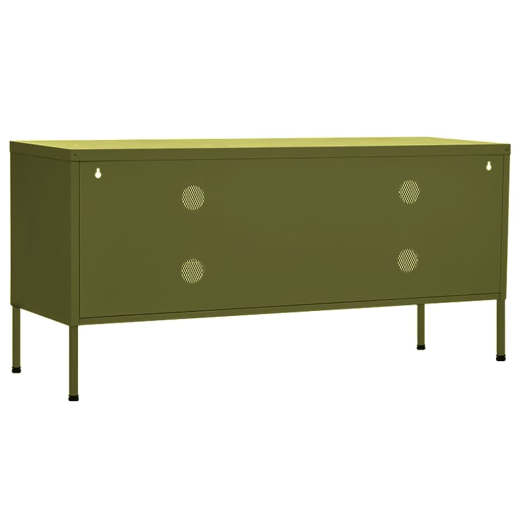TV-Schrank Olivgrün 105x35x50 cm Stahl - Pazzar.ch