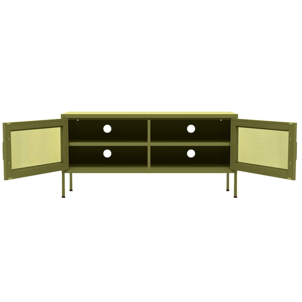 TV-Schrank Olivgrün 105x35x50 cm Stahl - Pazzar.ch