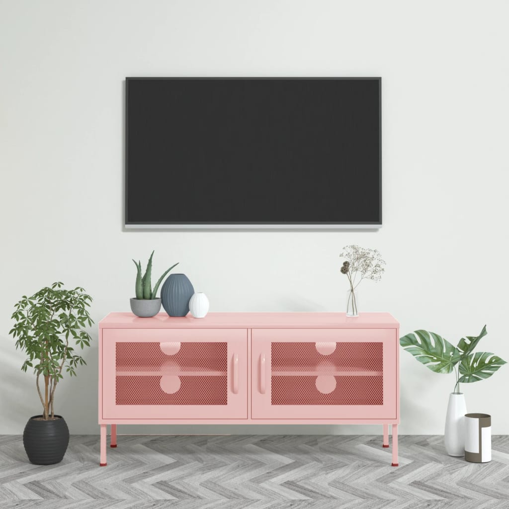 TV-Schrank Rosa 105x35x50 cm Stahl - Pazzar.ch