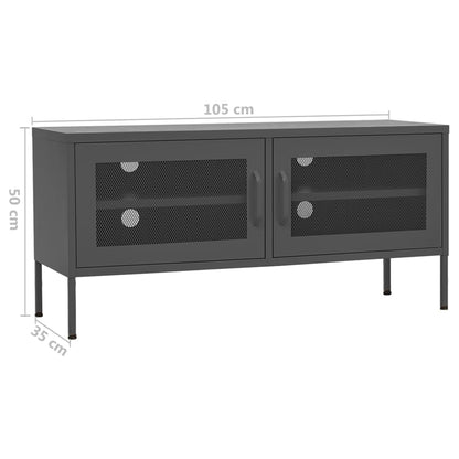 TV-Schrank Anthrazit 105x35x50 cm Stahl - Pazzar.ch
