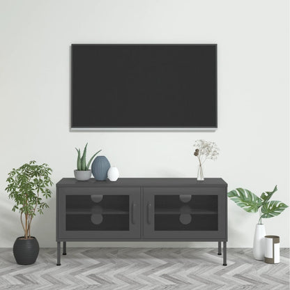 TV-Schrank Anthrazit 105x35x50 cm Stahl - Pazzar.ch