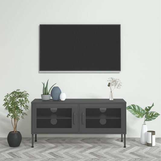 TV-Schrank Anthrazit 105x35x50 cm Stahl - Pazzar.ch