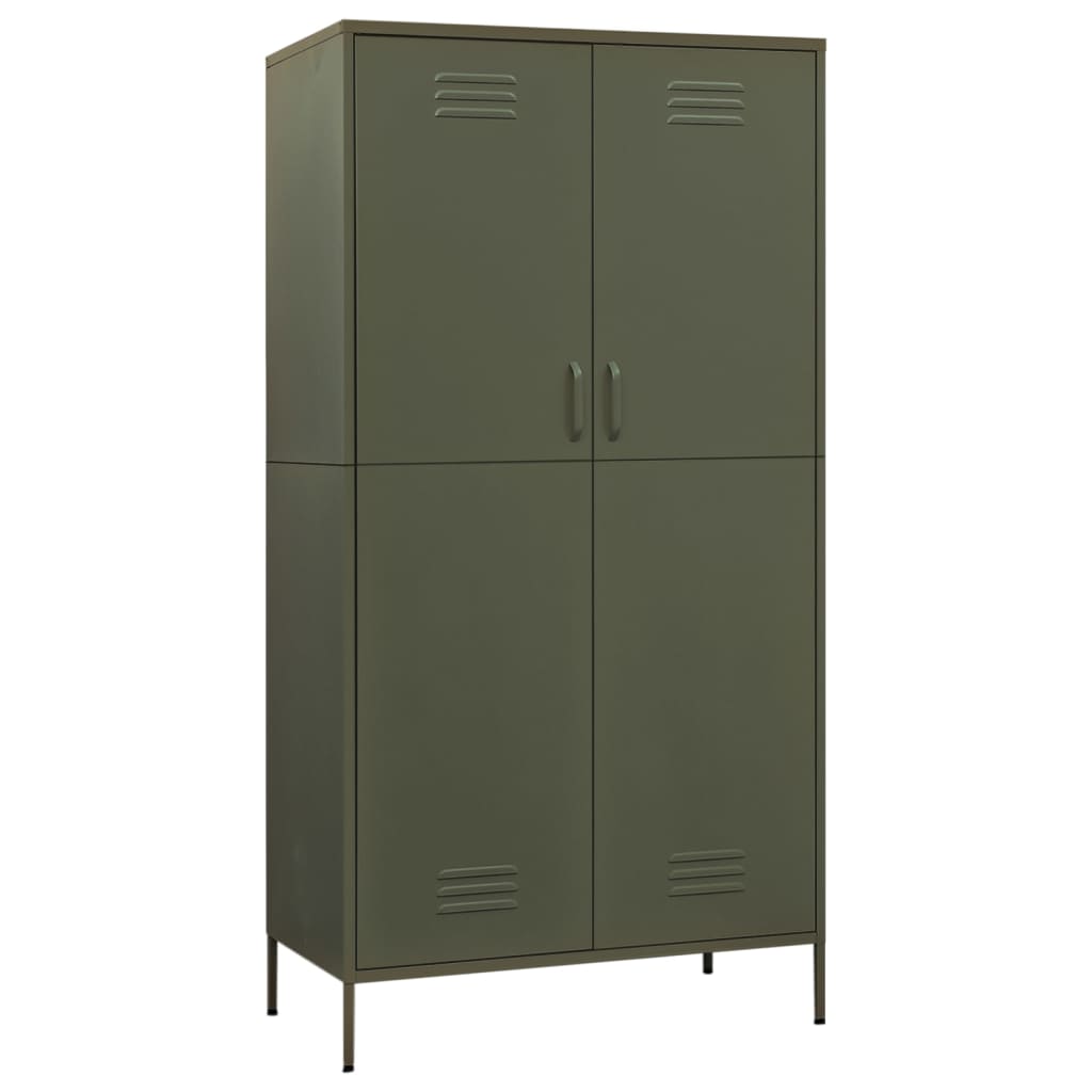 Kleiderschrank Olivgrün 90x50x180 cm Stahl - Pazzar.ch