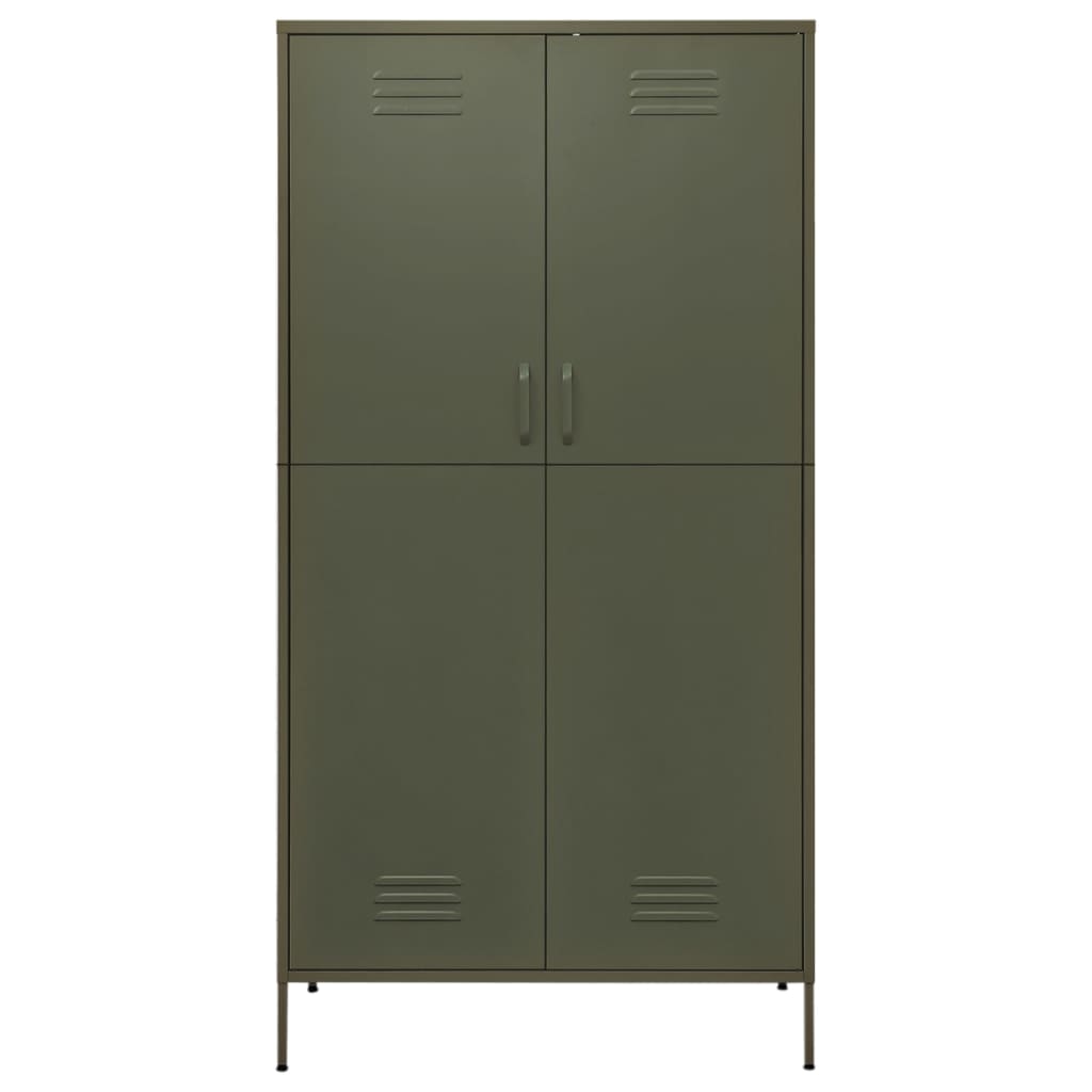 Kleiderschrank Olivgrün 90x50x180 cm Stahl - Pazzar.ch