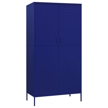 Kleiderschrank Marineblau 90x50x180 cm Stahl - Pazzar.ch