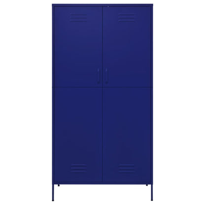 Kleiderschrank Marineblau 90x50x180 cm Stahl - Pazzar.ch