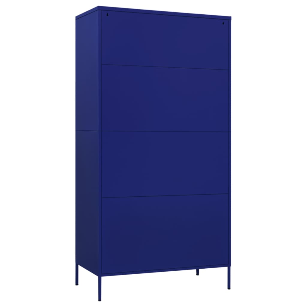 Kleiderschrank Marineblau 90x50x180 cm Stahl - Pazzar.ch