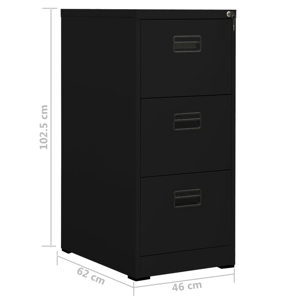 Aktenschrank Schwarz 46x62x102,5 cm Stahl - Pazzar.ch