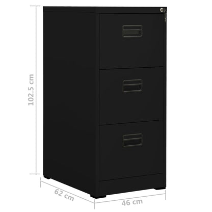 Aktenschrank Schwarz 46x62x102,5 cm Stahl - Pazzar.ch