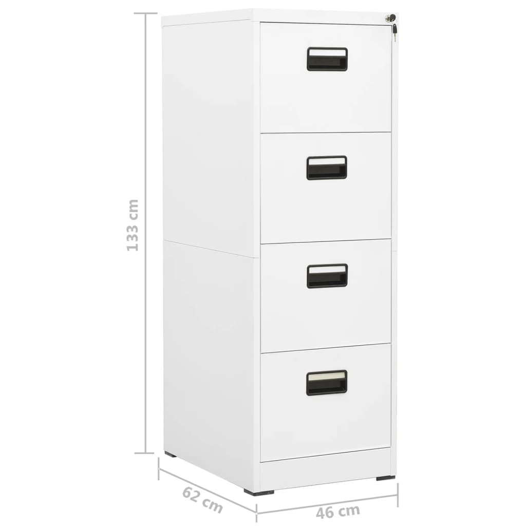 Aktenschrank Weiß 46x62x133 cm Stahl - Pazzar.ch
