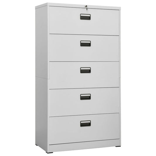 Aktenschrank Hellgrau 90x46x164 cm Stahl - Pazzar.ch