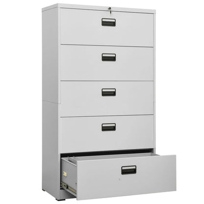 Aktenschrank Hellgrau 90x46x164 cm Stahl - Pazzar.ch