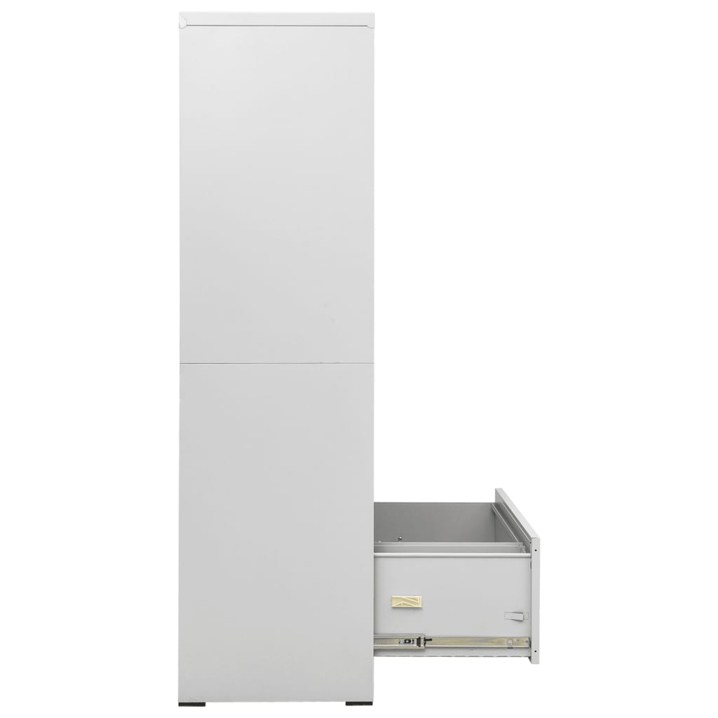 Aktenschrank Hellgrau 90x46x164 cm Stahl - Pazzar.ch