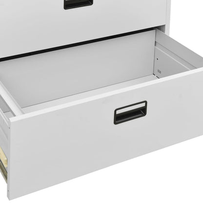 Aktenschrank Hellgrau 90x46x164 cm Stahl - Pazzar.ch