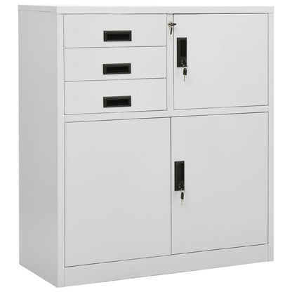 Büroschrank Hellgrau 90x40x102 cm Stahl - Pazzar.ch
