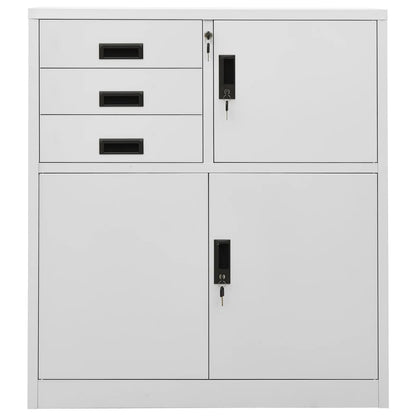 Büroschrank Hellgrau 90x40x102 cm Stahl - Pazzar.ch