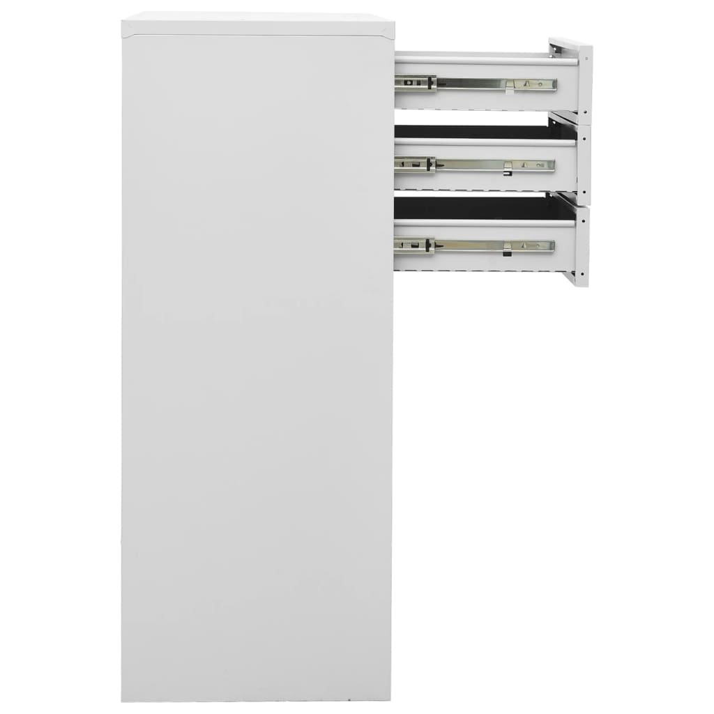 Büroschrank Hellgrau 90x40x102 cm Stahl - Pazzar.ch