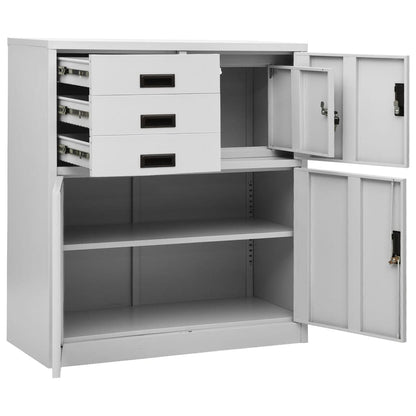 Büroschrank Hellgrau 90x40x102 cm Stahl - Pazzar.ch