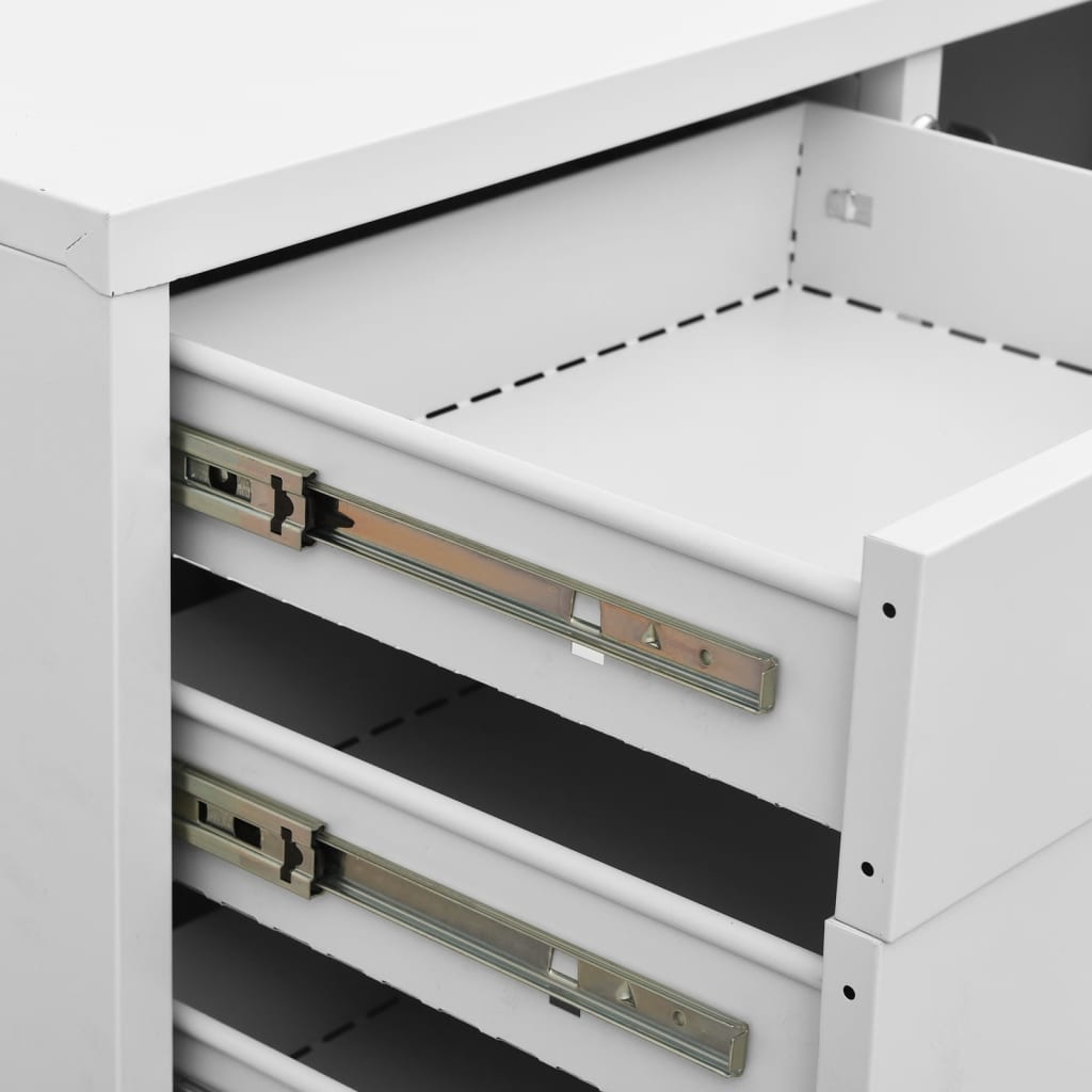 Büroschrank Hellgrau 90x40x102 cm Stahl - Pazzar.ch