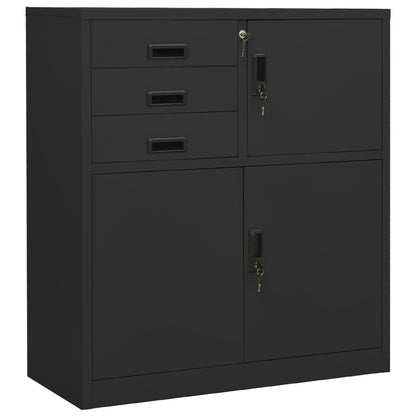Büroschrank Anthrazit 90x40x102 cm Stahl - Pazzar.ch